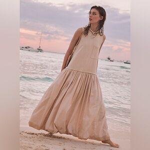 NEW! FREE PEOPLE Calla Lilly Dress in Sandstone Size Medium